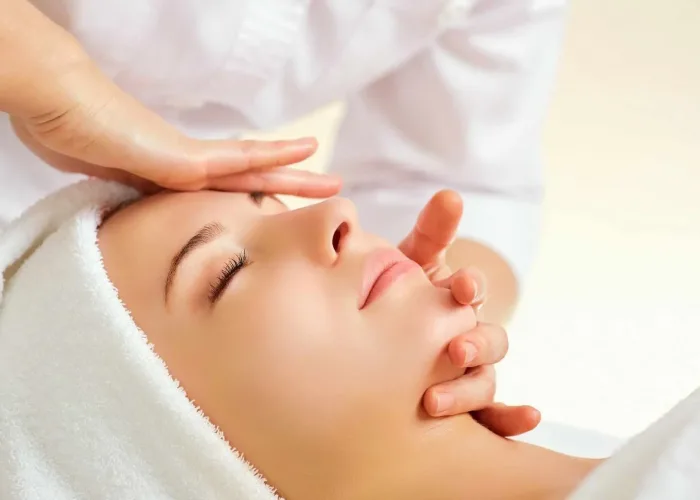 relaxed woman getting a treatment