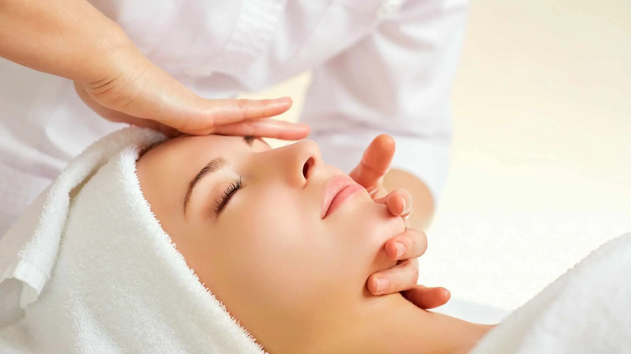 relaxed woman getting a treatment